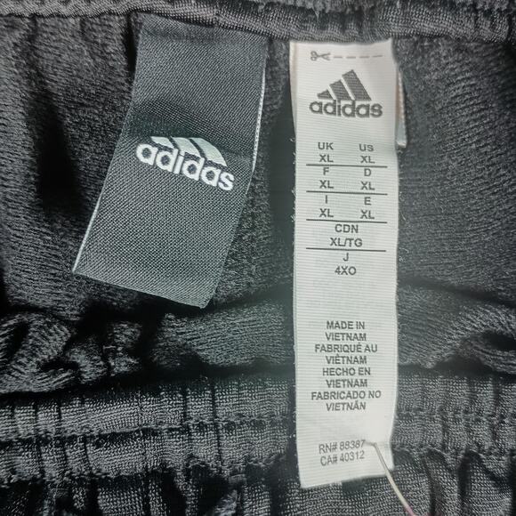 Adidas Track Pants Mens XL Black Red 3 Stripes Athletic Embroidered Logo Sport - Picture 2 of 8